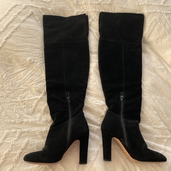 High black over the knee heeled boots - Picture 3 of 3